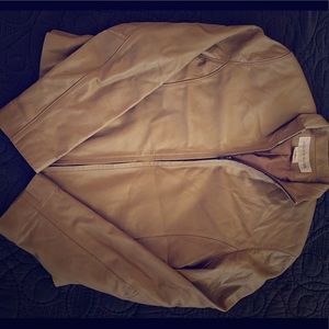 Jones New York Leather Jacket Camel M
